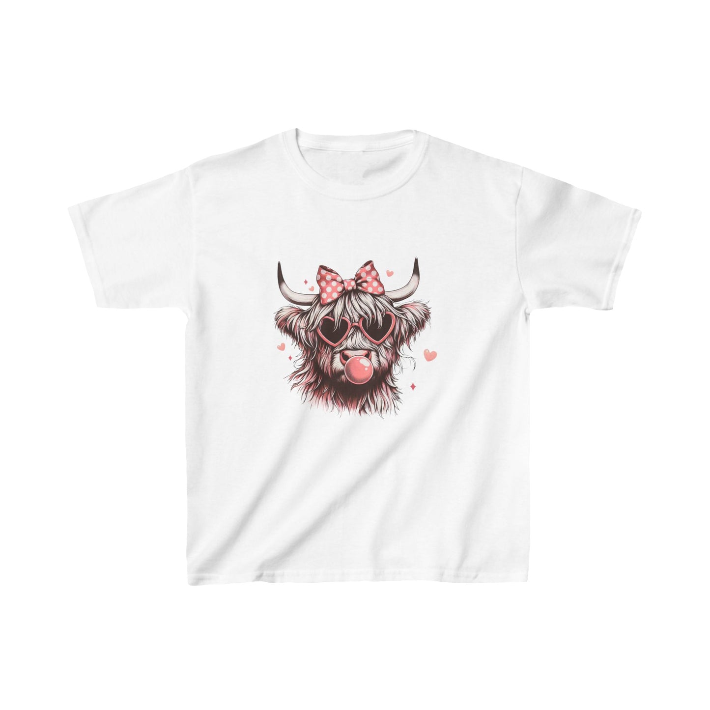 Valentine Highland Cow Kids Tee