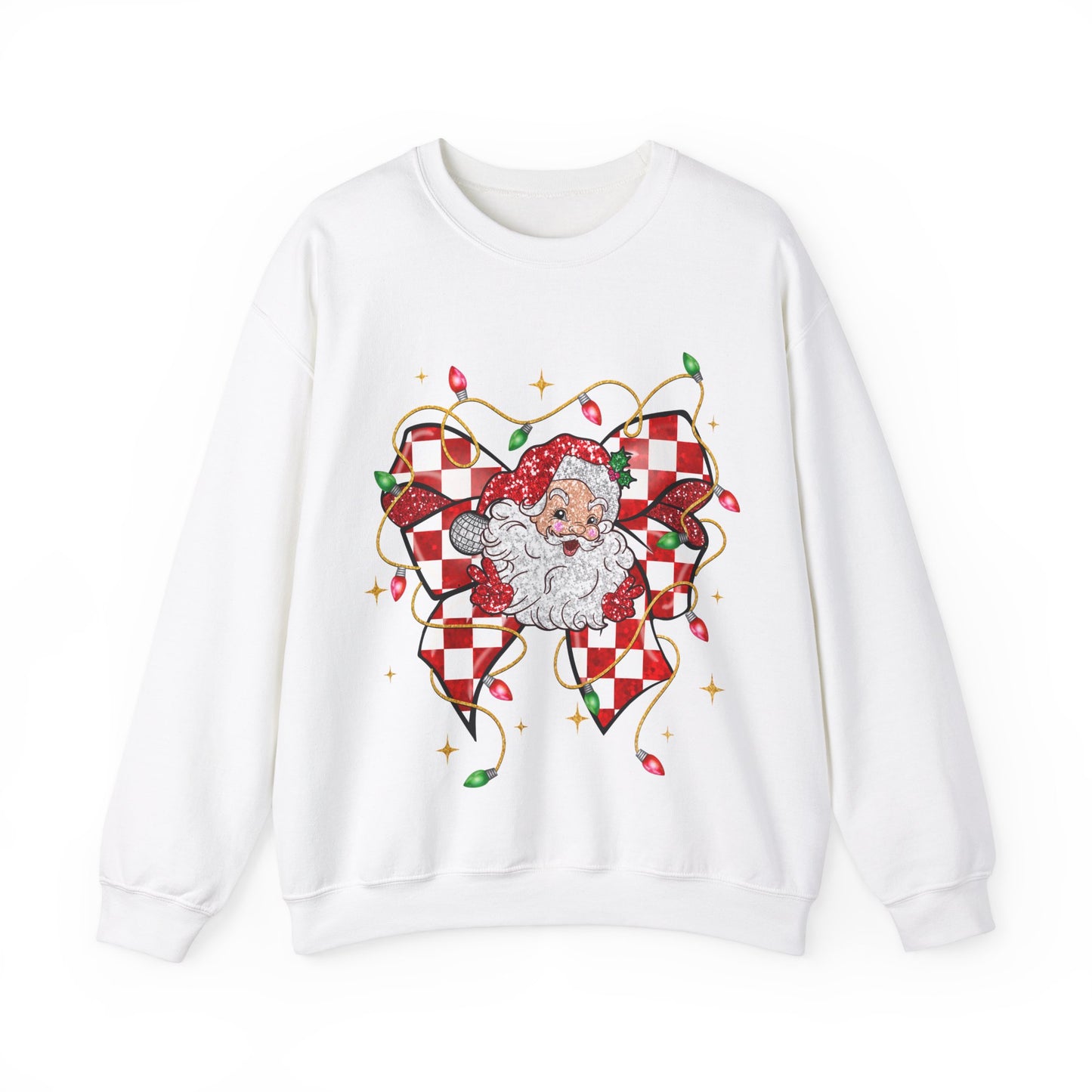 Festive Santa Graphic Crewneck Sweatshirt - Cozy Holiday Apparel