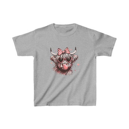 Valentine Highland Cow Kids Tee