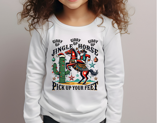 Youth Long Sleeve Tee - Jingle Horse Holiday Edition