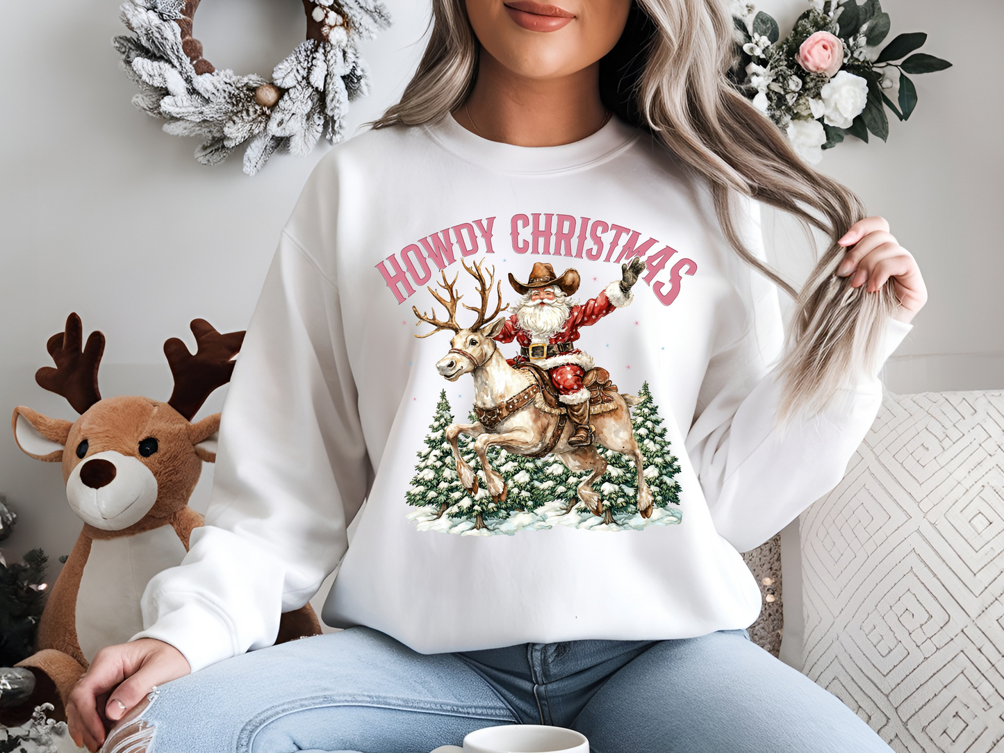 Howdy Christmas Unisex Crewneck Sweatshirt