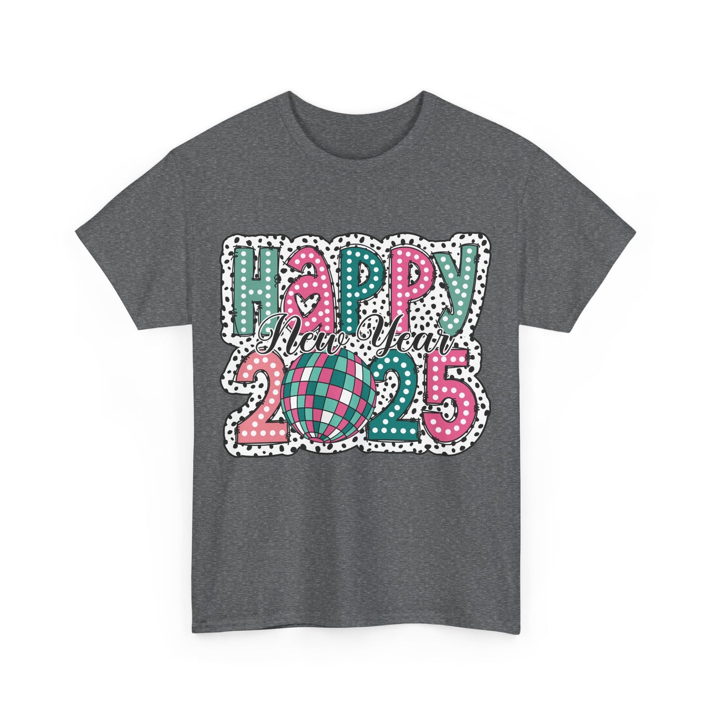 Happy New Year 2025 Unisex Heavy Cotton Tee - Celebrate in Style!