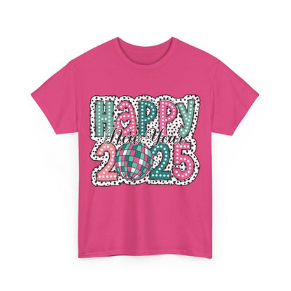 Happy New Year 2025 Unisex Heavy Cotton Tee - Celebrate in Style!